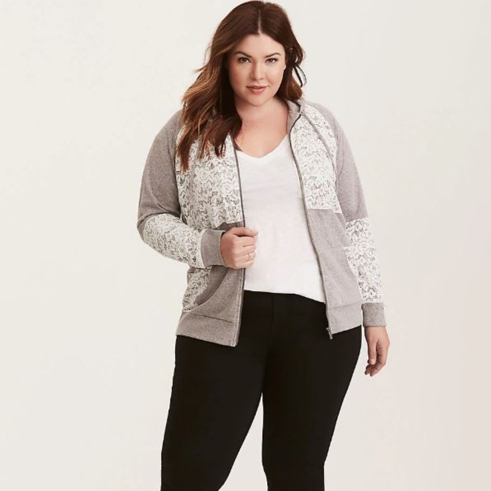 Lace Inset Hoodie